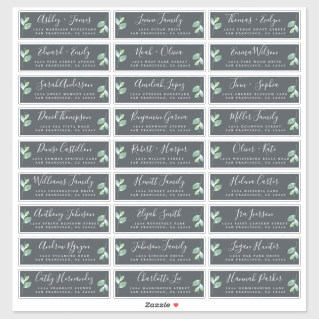 Étiquettes d'adresse personnalisables pour invités (Feuille)