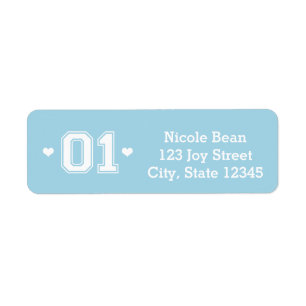 Étiquettes d'adresse pour 1er anniversaire Bleu At