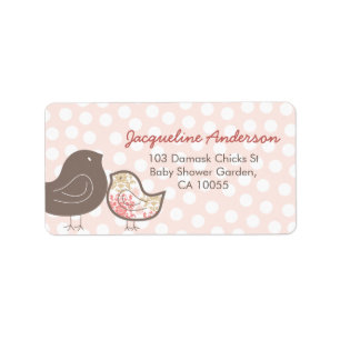 Étiquettes d'adresse pour Baby Shower Fille Rose P