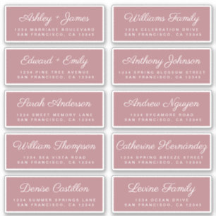 Étiquettes d'adresse pour invités de calligraphie