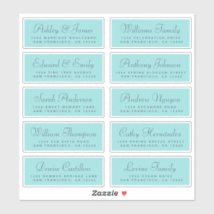 Étiquettes d'adresse pour invités de mariage en ca