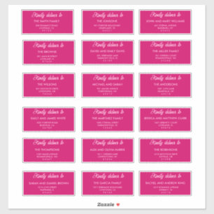 Étiquettes d'adresse pour invités de mariage rose