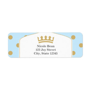 Étiquettes d'adresse Prince Royal points bleu et o