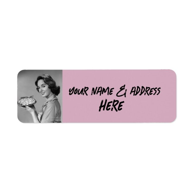 ÉTIQUETTES D'ADRESSE RETRO HOUSEWIFE RETOUR (Devant)