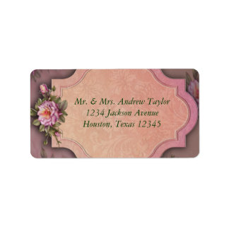 Étiquettes d'adresse Rose Vintage