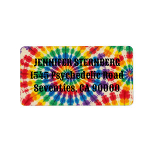 Étiquettes d'adresse RSVP Tie Dye Psychedélique