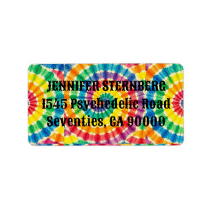 Étiquettes d'adresse RSVP Tie Dye Psychedélique