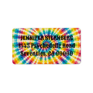 Étiquettes d'adresse RSVP Tie Dye Psychedélique