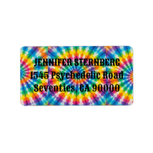 Étiquettes d'adresse RSVP Tie Dye Psychedélique