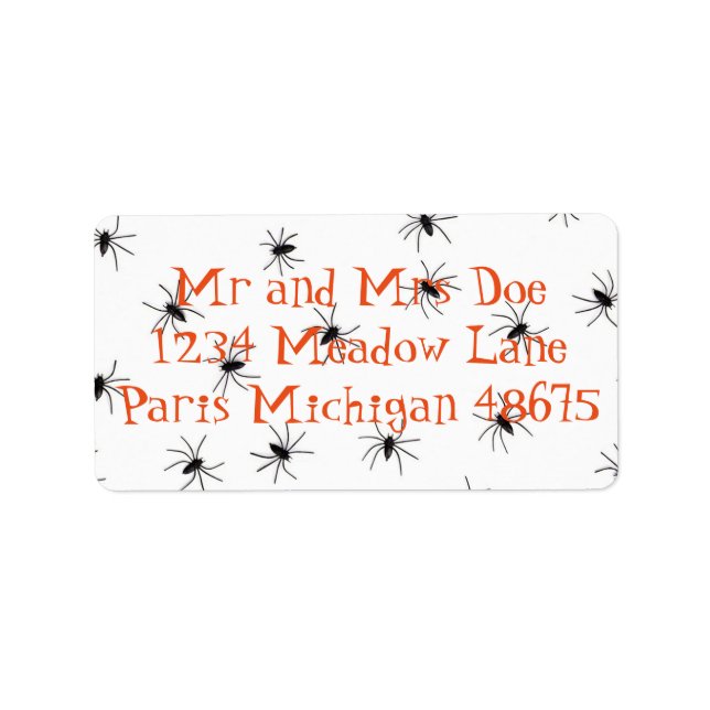 Étiquettes de adresse/araignées d'Halloween (Devant)