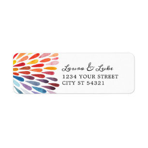 Étiquettes de adresse arc-en-ciel aquarelle