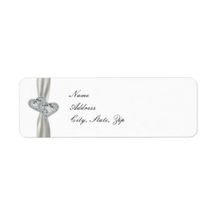 Étiquettes de adresse blancs de mariage de coeurs