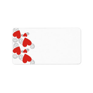Étiquettes de adresse blancs du coeur rouge