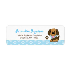 Étiquettes de adresse Brown de coutume de chiot