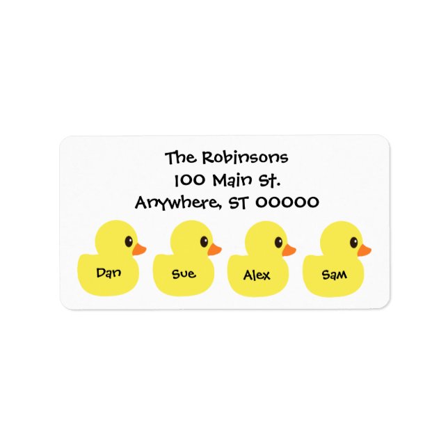 Étiquettes de adresse "canards" personnalisés (Devant)