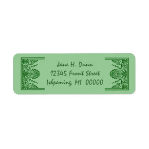 Étiquettes de adresse celtiques de retour de vert