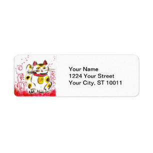 Étiquettes de adresse chanceux de chat