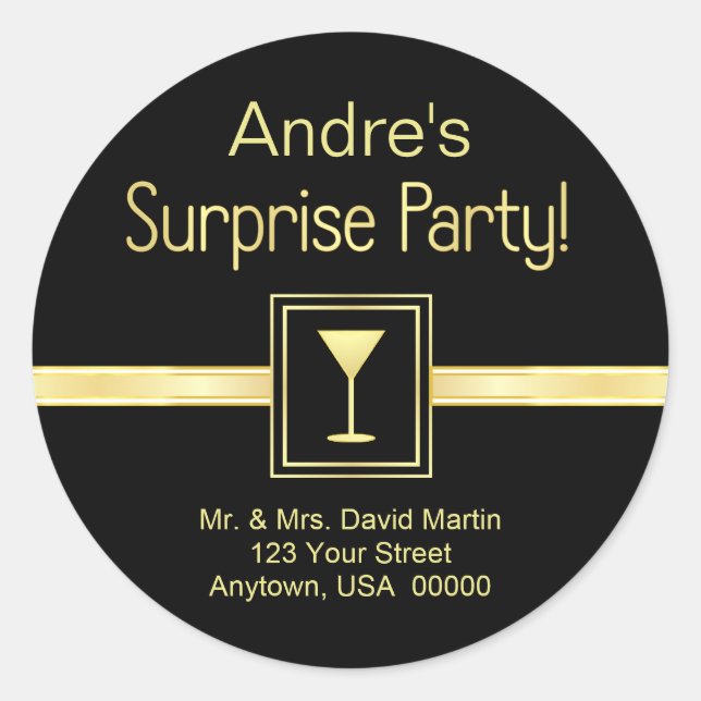 Étiquettes de adresse clients - Surprise Party (Devant)