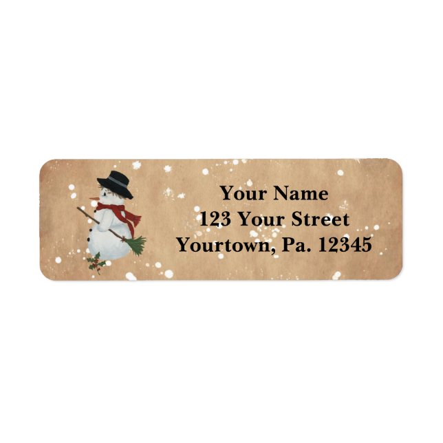 Étiquettes de adresse Country Snowman (Devant)