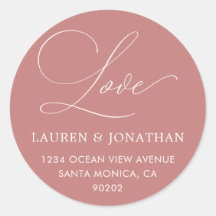 Étiquettes de adresse d'amour, Rose et Mariage bla
