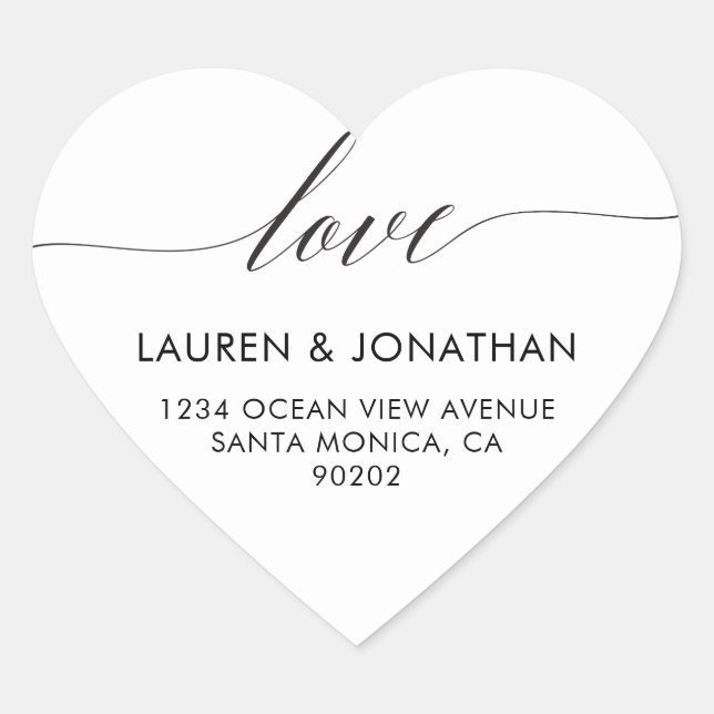 Étiquettes de adresse d'amour, Stickers de mariage (Devant)