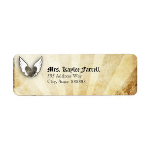 Étiquettes de adresse d'annonce de coeur à ailes