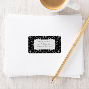 Étiquettes de adresse de Black Sunflower Mariage d