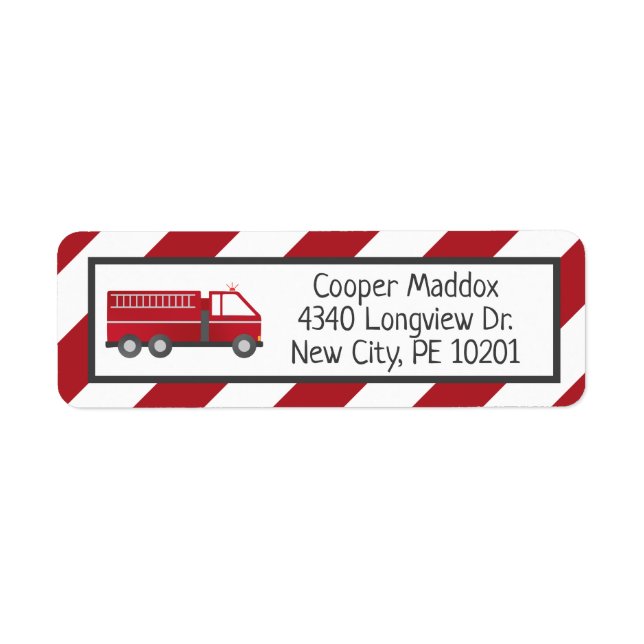 Étiquettes de adresse de camions de pompiers pour  (Devant)