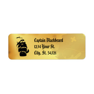 Étiquettes de adresse de carte de pirate