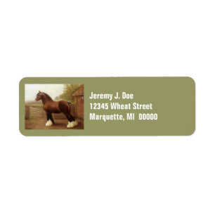 Étiquettes de adresse de cheval de trait de