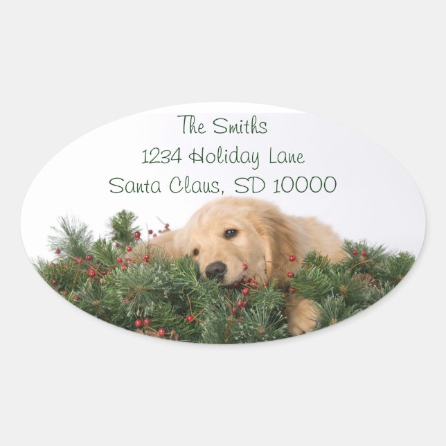 Étiquettes de adresse de chien de Noël mignons (Devant)