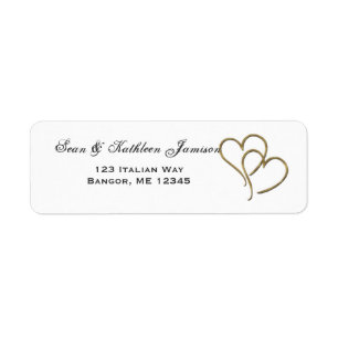 Étiquettes de adresse de coeur d'or