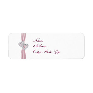 Étiquettes de adresse de coeur rose personnalisés