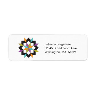 Étiquettes de adresse de courtepointe turquoise mo