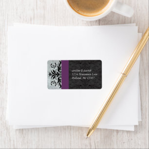 Étiquettes de adresse de Damas Gris Plum -