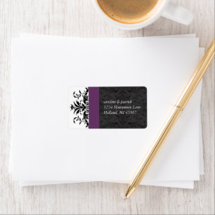 Étiquettes de adresse de Damas Noir de Plum -