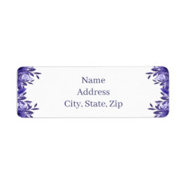 Étiquettes de adresse de feuillage bleu violet