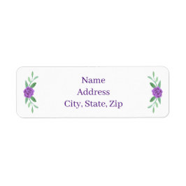 Étiquettes de adresse de feuillage floral pourpre