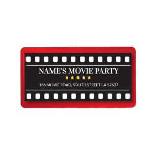 Étiquettes de adresse de film de billet de film d