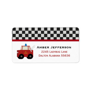 Étiquettes de adresse de Firetruck de jouet