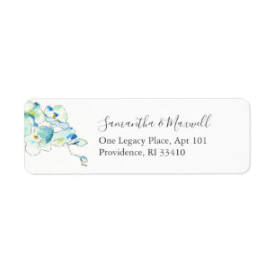 Étiquettes de adresse de fleurs d'aquarelle tropi