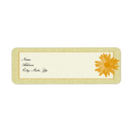 Étiquettes de adresse de fleurs jaunes