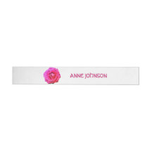 Étiquettes de adresse de fleurs roses