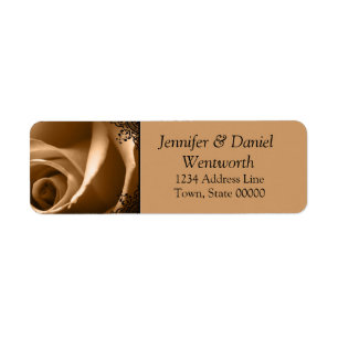 Étiquettes de adresse de fleurs Sepia Rose