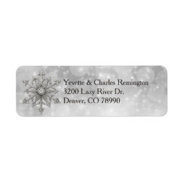 Étiquettes de adresse de flocons d'argent et de di