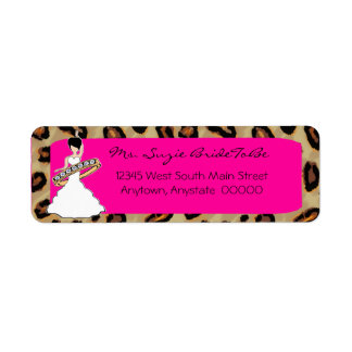 Étiquettes de adresse de Fuscia Leopard
