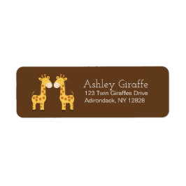 Étiquettes de adresse de giraffes jumelles