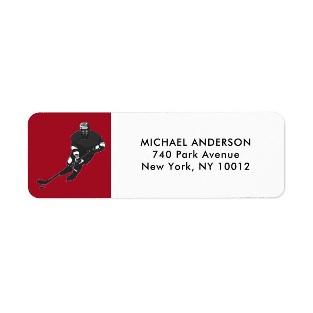 Étiquettes de adresse de hockey de retour (Devant)
