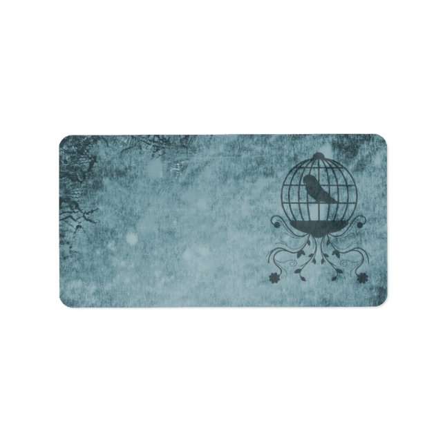 Étiquettes de adresse de la cage d'oiseaux Deep Bl (Devant)