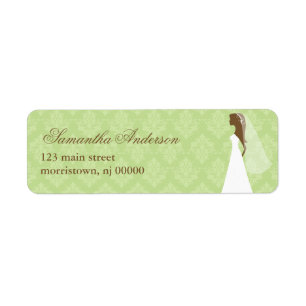 Étiquettes de adresse de la Fête des mariées verte